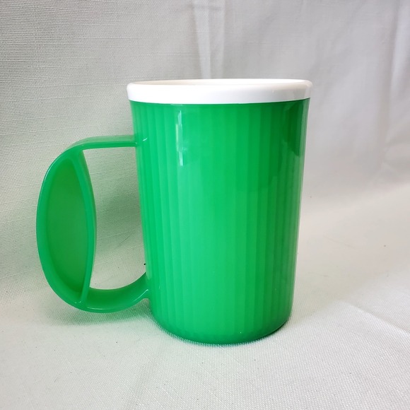 Tupperware Insulated Mug Handled Cup Tumbler Large 16 oz. Green ● No Lid - Picture 1 of 6
